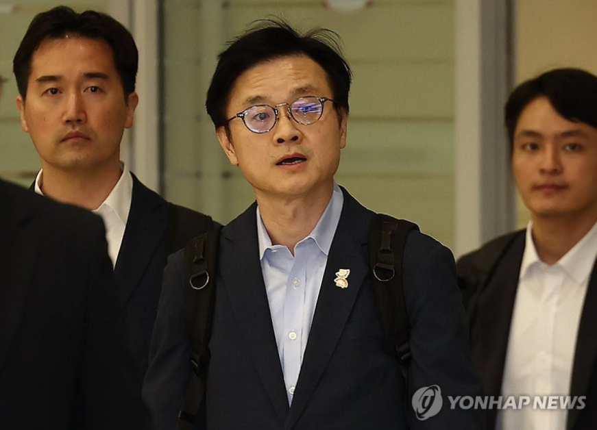 한국 돌아온 김정관 산업통상부 장관 (연합뉴스)